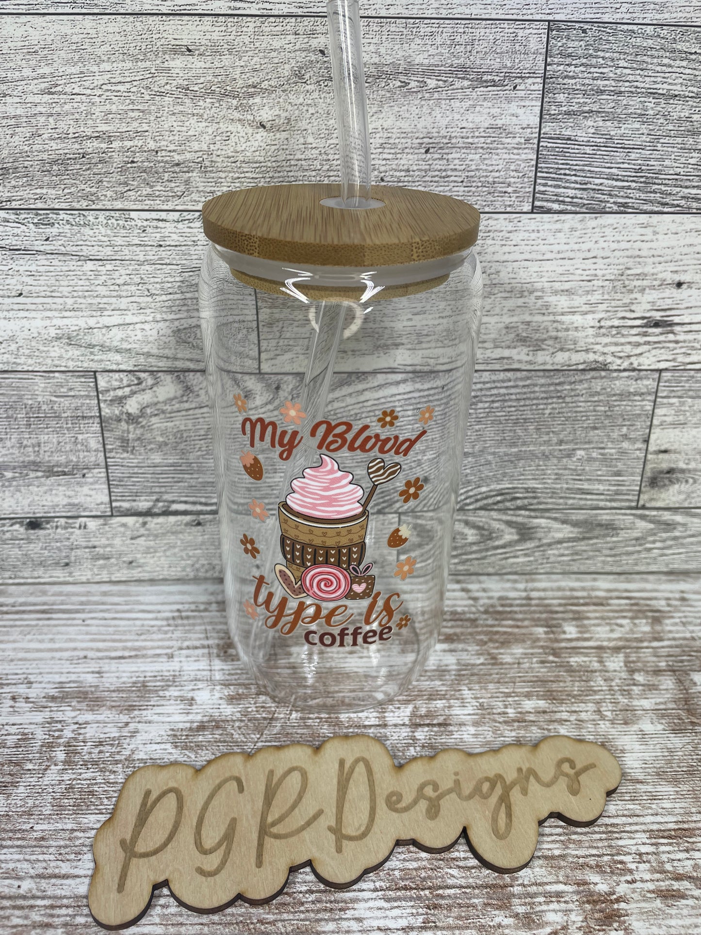 Glass cup with bamboo lid