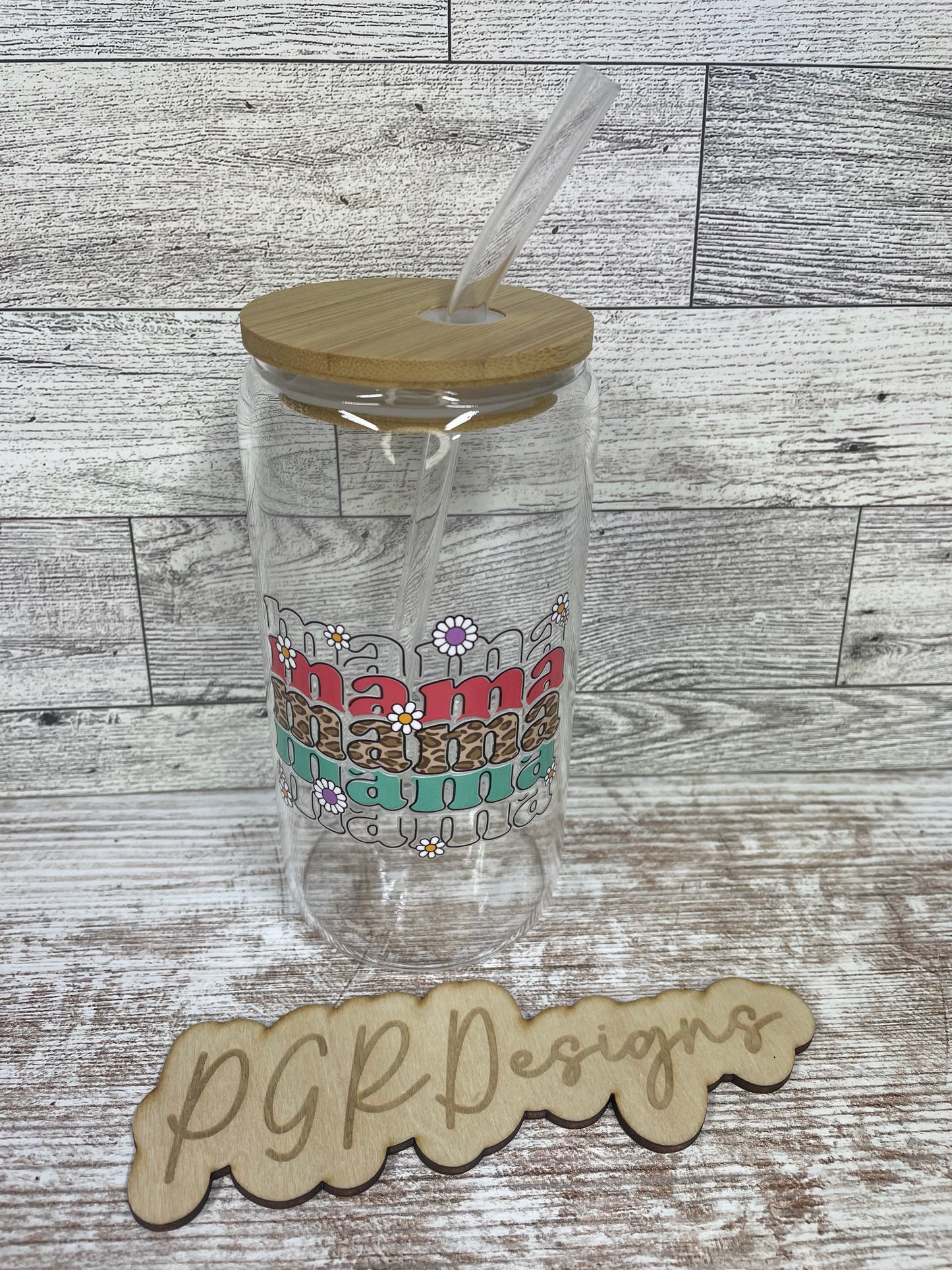 Glass cup with bamboo lid