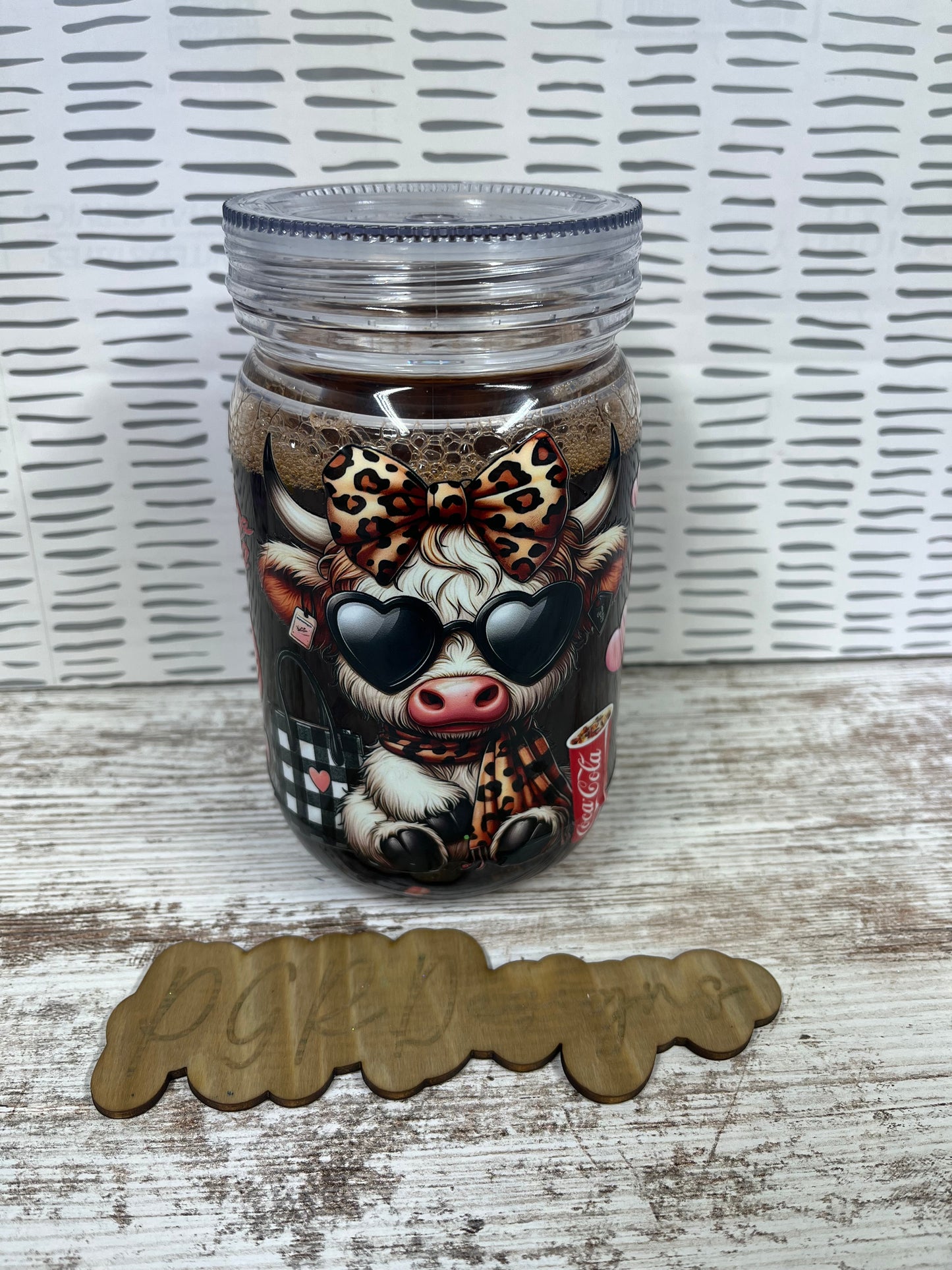 22 oz acylic Mason Jar Snowglobe