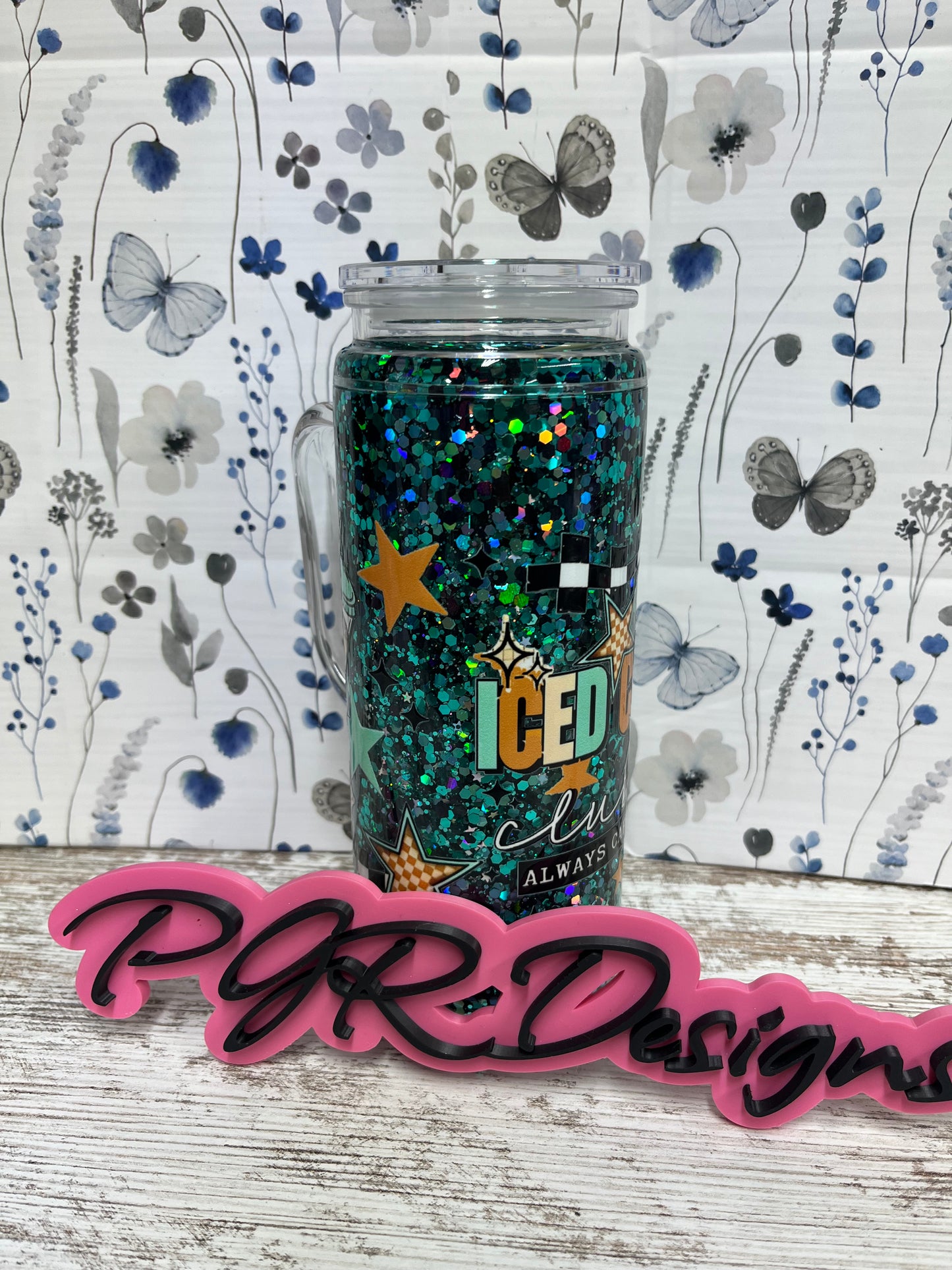 20oz acylic Snowglobe with handle