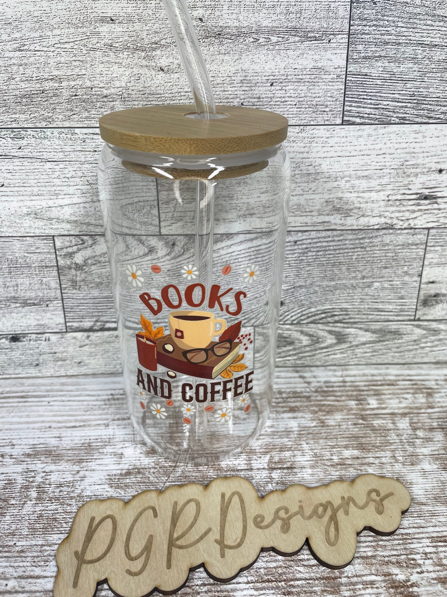 Glass cup with bamboo lid