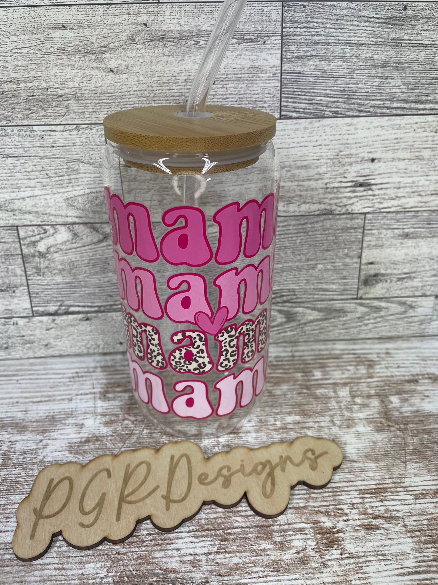 Glass cup with bamboo lid