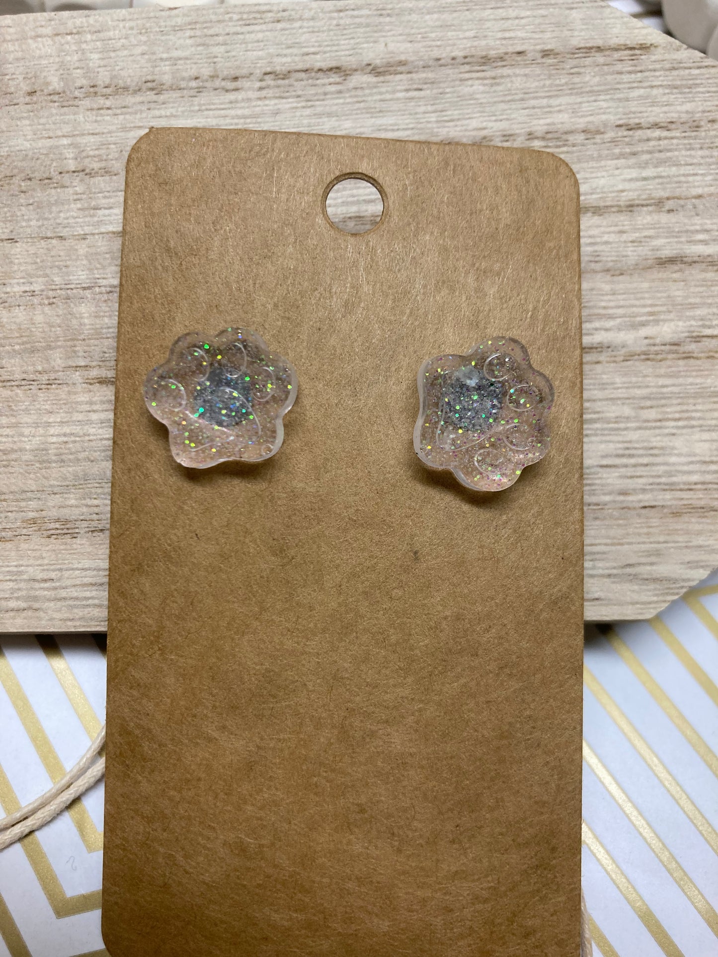 Paw print studs