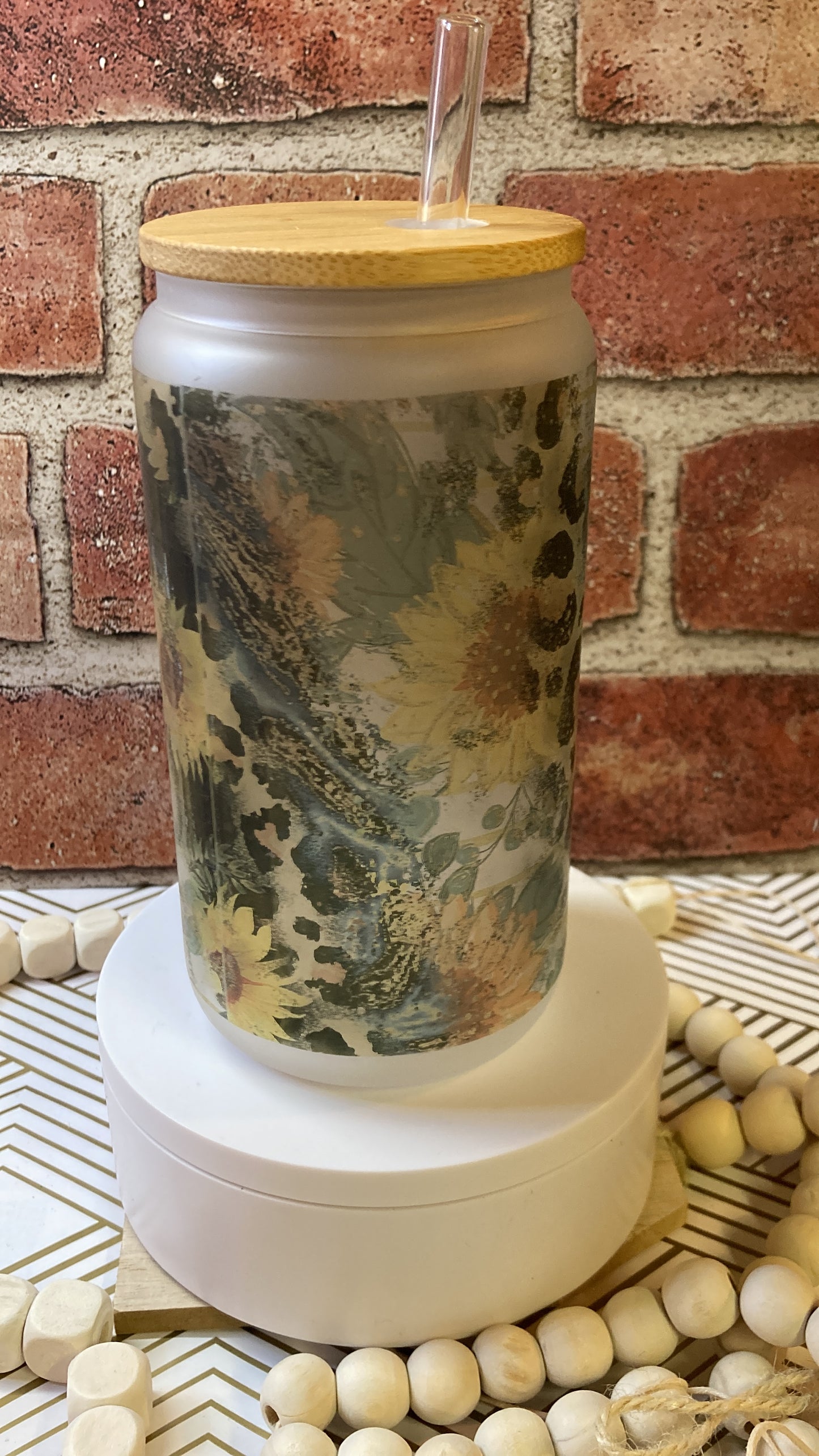 Frosted glass 18 ounce jars