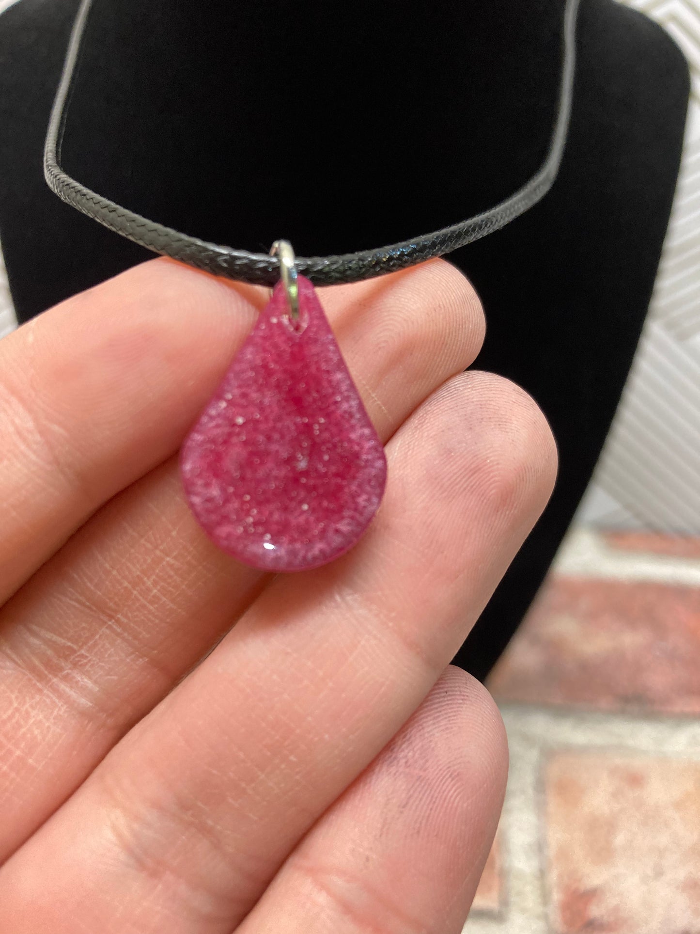 Pink year drop pendant necklace