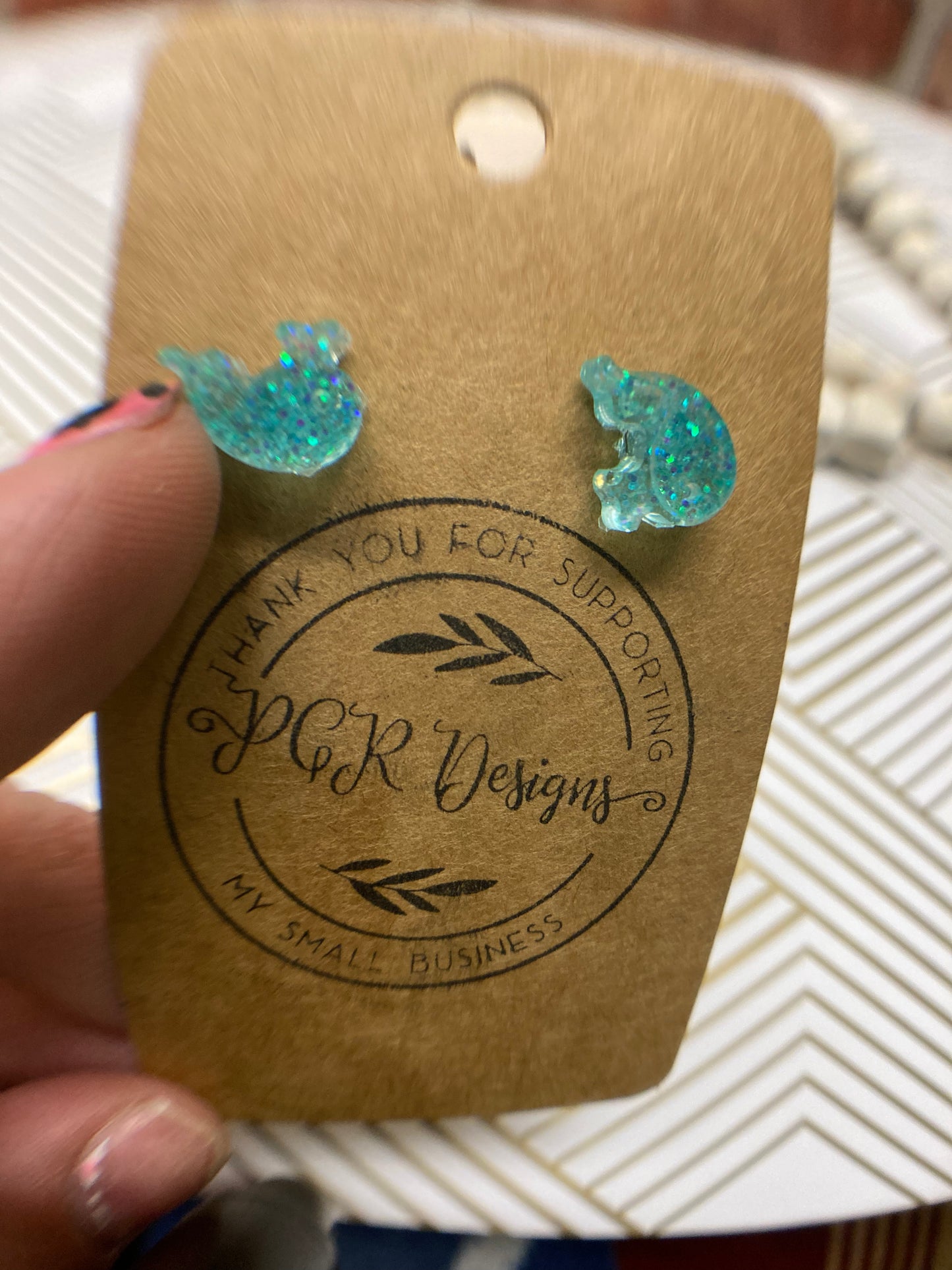 Whale studs
