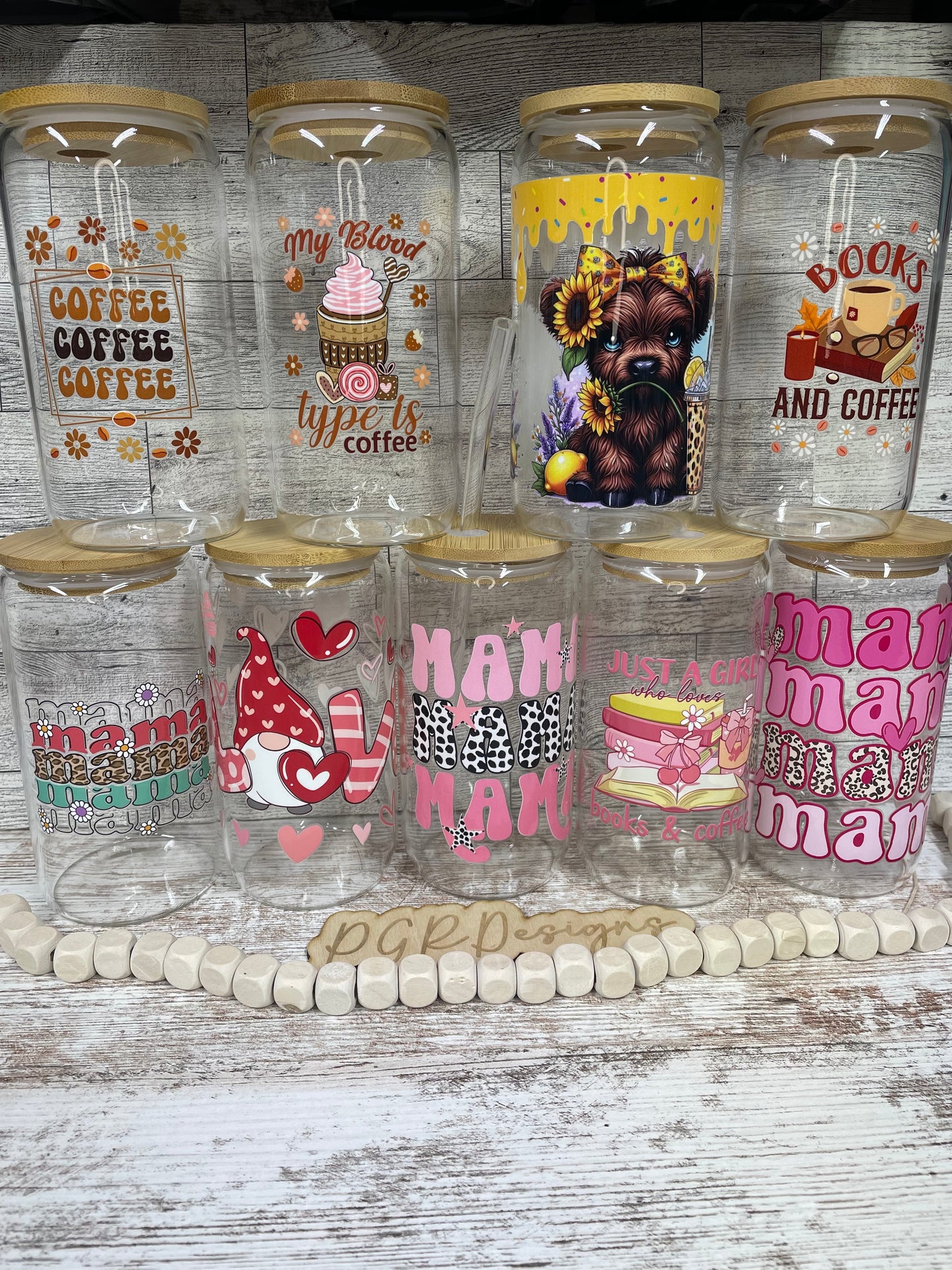 Glass cup with bamboo lid