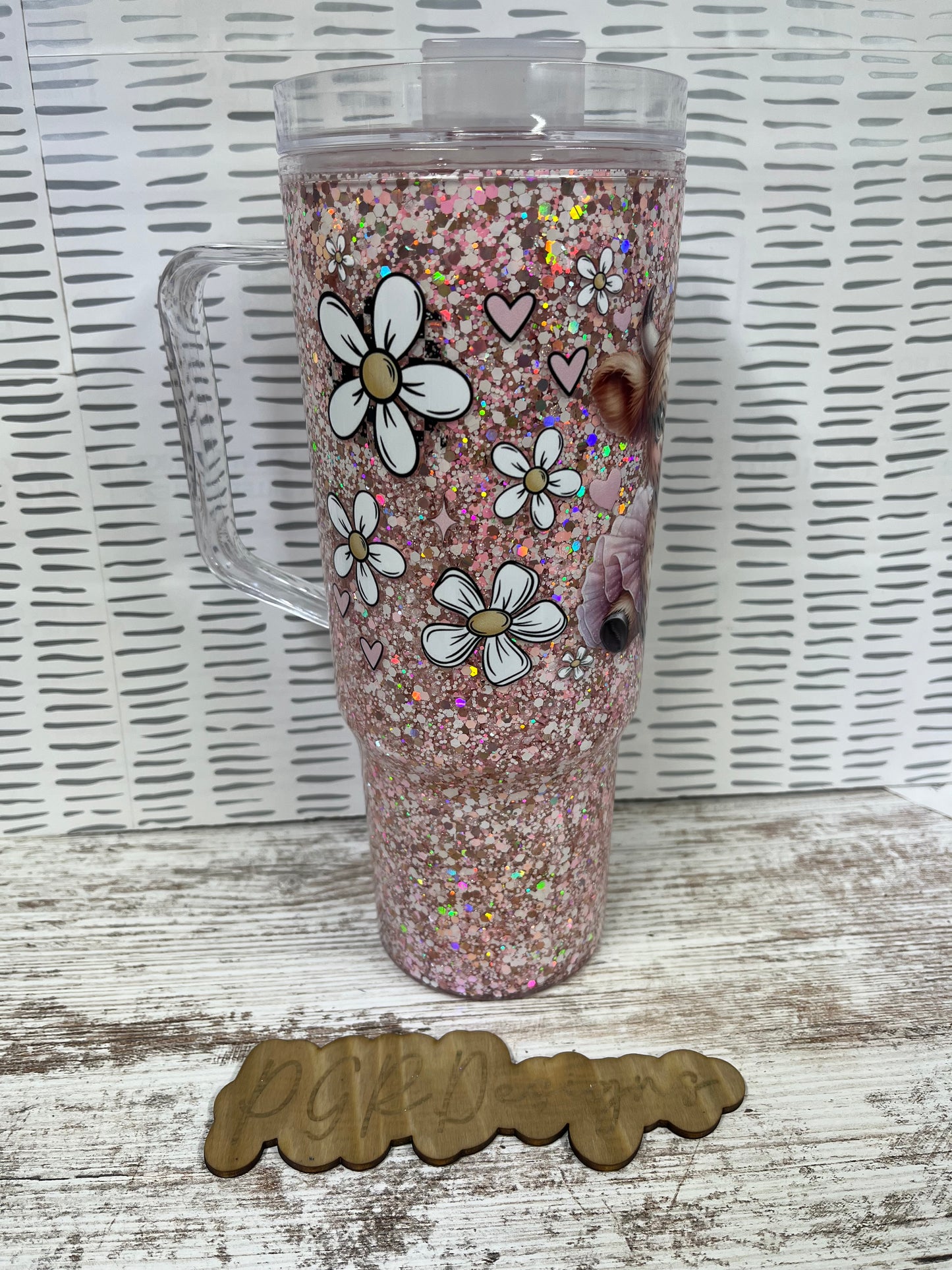 40 oz Acylic with handle Snowglobe