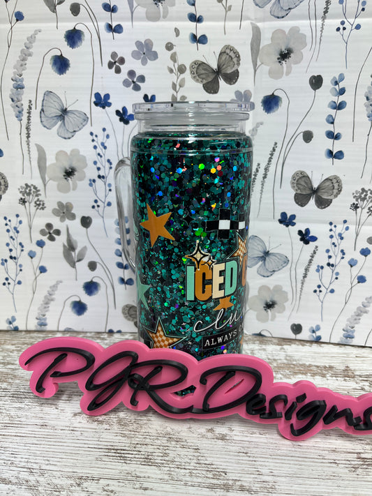 20oz acylic  Snowglobe with handle