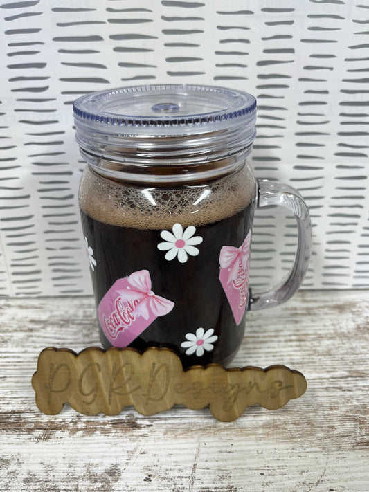 20oz acylic  Mason Jar Snowglobe