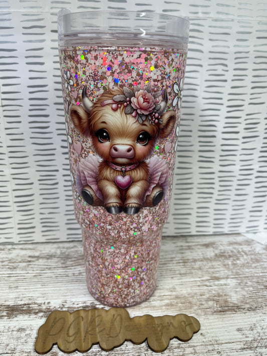 40 oz Acylic with handle Snowglobe