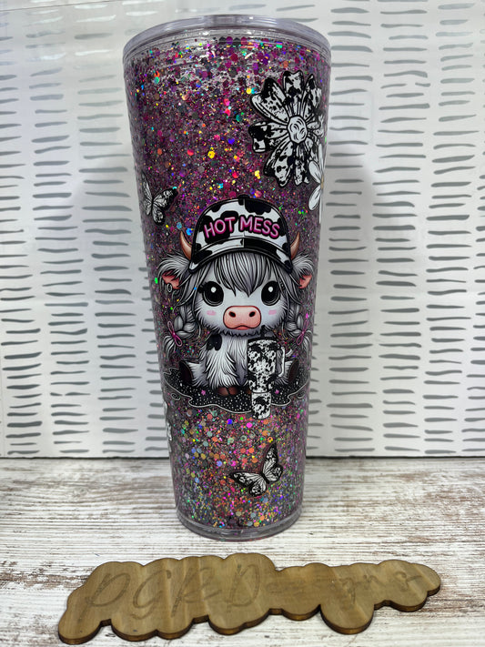 24 oz acylic  Snowglobe