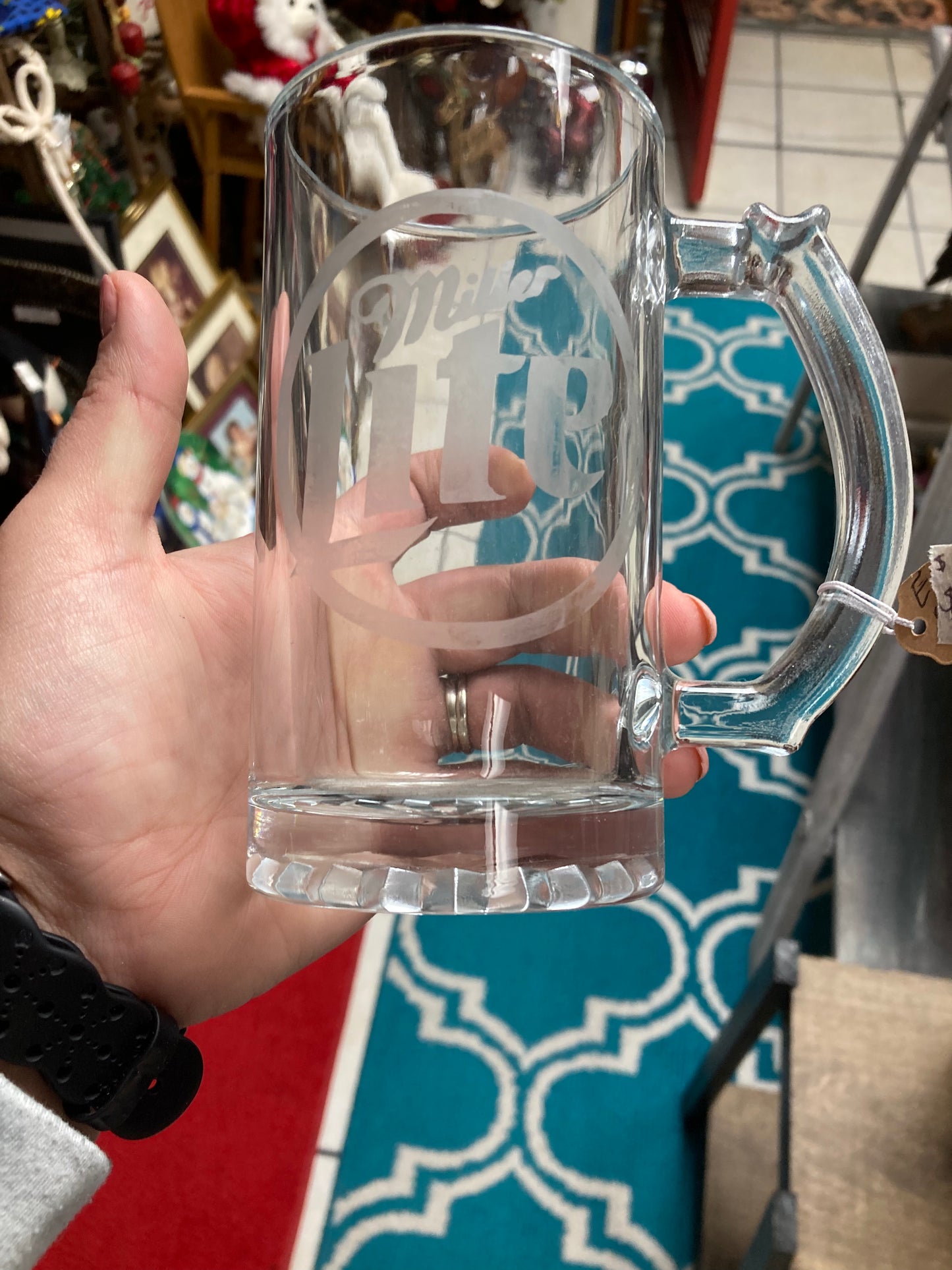 Glass etched beer mugs