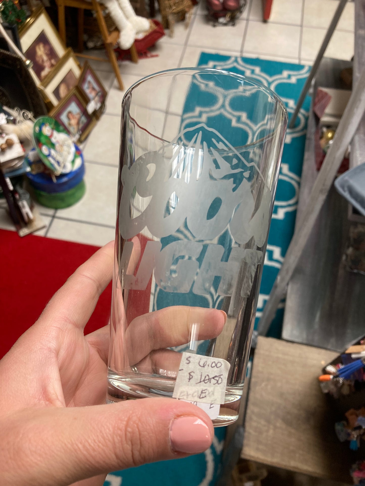 Glass etched beer mugs
