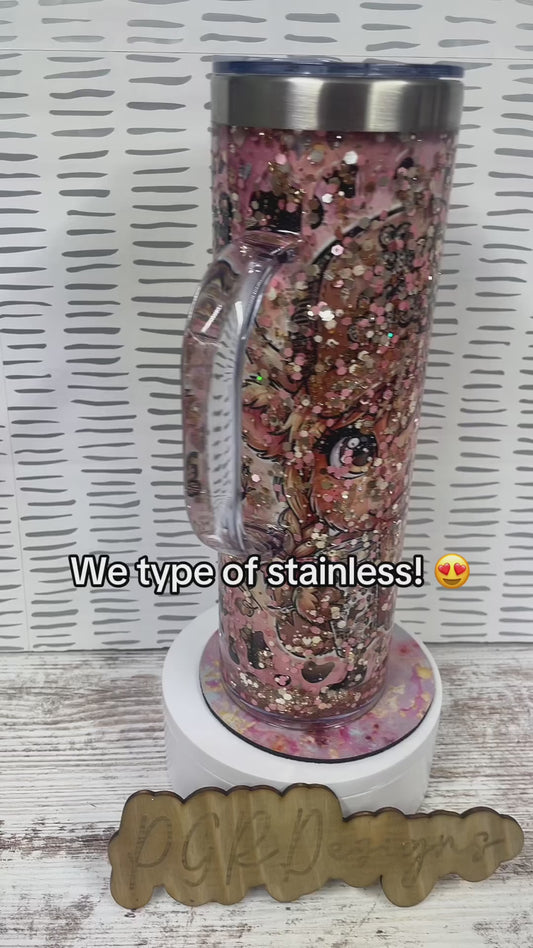 Sublimated 20 oz stainless steel snowglobe