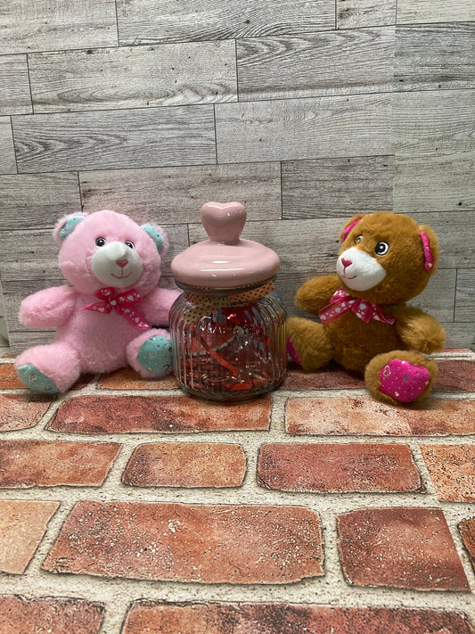 Glass heart jar