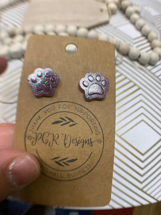 Paw print studs