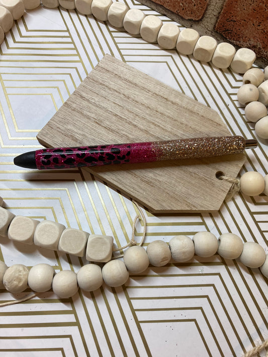 Rose gold and pink gel pen