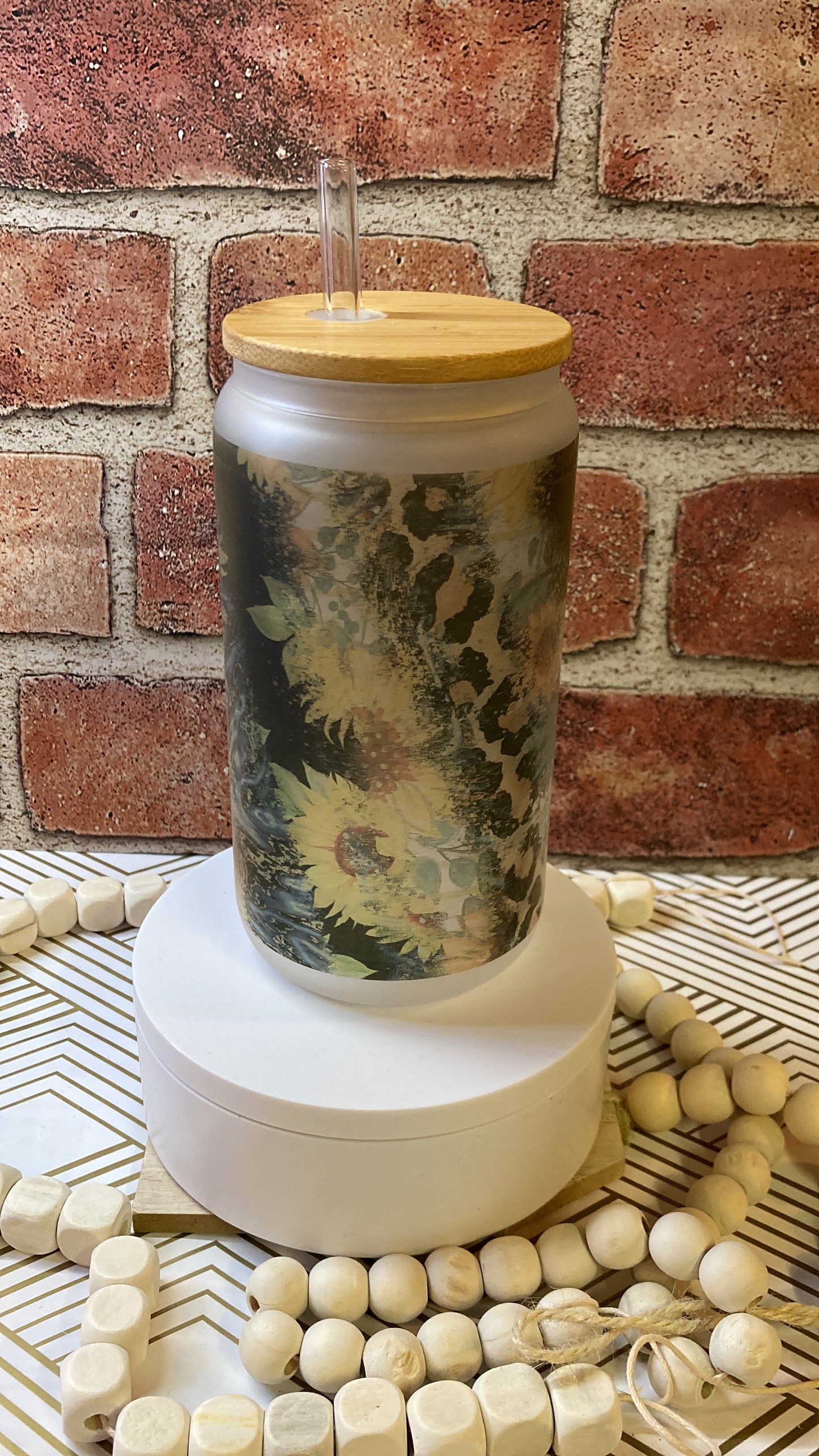 Frosted glass 18 ounce jars